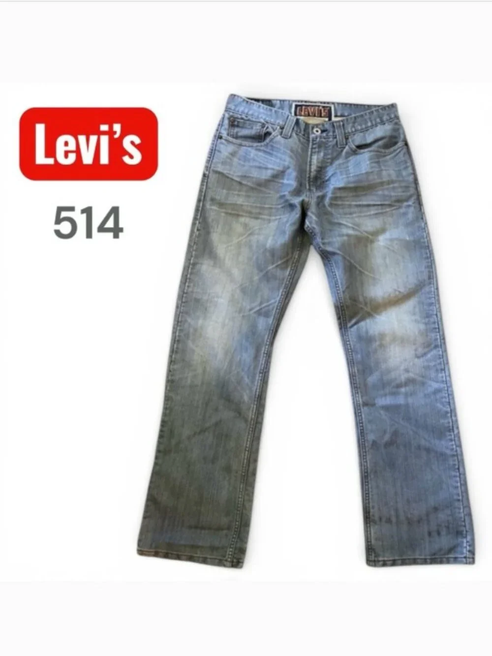 LEVI'S Slim Straight 514 Men's Jeans W32 L30 Destroyed yet Classic
